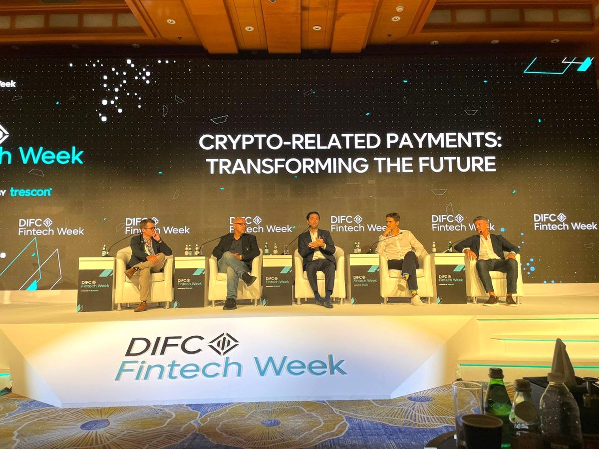 CryptoOasisUAE's tweet photo. @DxBlockChain, Co-Founder of #CryptoOasis, was part of the panel "Crypto-related payments - Transforming the future" at @DIFC Fintech Week that covered topics such as #Web3, the Inevitability of #NFTs, & Managing Identity, #Security & #FinancialServices.
#Dubai #DIFCFintechWeek https://t.co/eZsv7B2Tsq