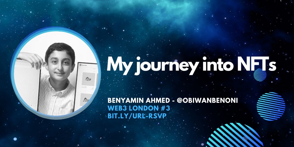nextai_london's tweet photo. Yay! We are very excited! Welcome Benyamin Ahmed - follow @ObiWanBenoni 🌈🦄

✅ Created Weird Whales last summer
✅ Since then has traded over $5M
✅ Entrepreneur and influencer at only 12yo

RSVP bf is sold out 👉
https://t.co/vy61IOjqra

#web3 #london @WeirdWhales ✨🚀 https://t.co/Ju8QJ4bSl9