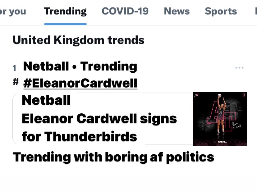Tw33tLouise's tweet photo. I live in a netball world so I needed to update the UK trend, obviously this is way more important rn #itsnotupfordebate https://t.co/iRiS0FCHsl
