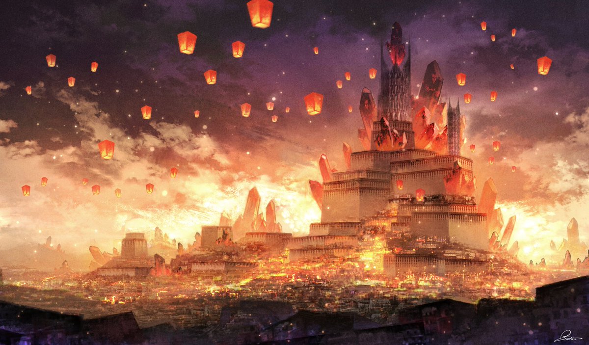 scenery city fantasy cityscape no humans building sky  illustration images