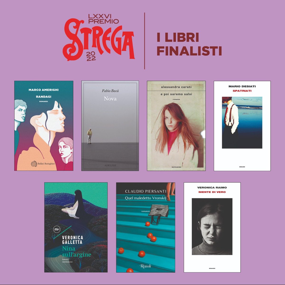 seu_roma's tweet photo. Finale del Premio Strega 🏆📚✨
Per la prima volta nella storia dell'ambito premio, sono 7 i finalisti in gara, e non 5, in questa 76^ edizione.
Per maggiori info➡️@PremioStrega
#PremioStrega2022 #SEU #medbooks #lovebooks https://t.co/PVn5wWZU1V