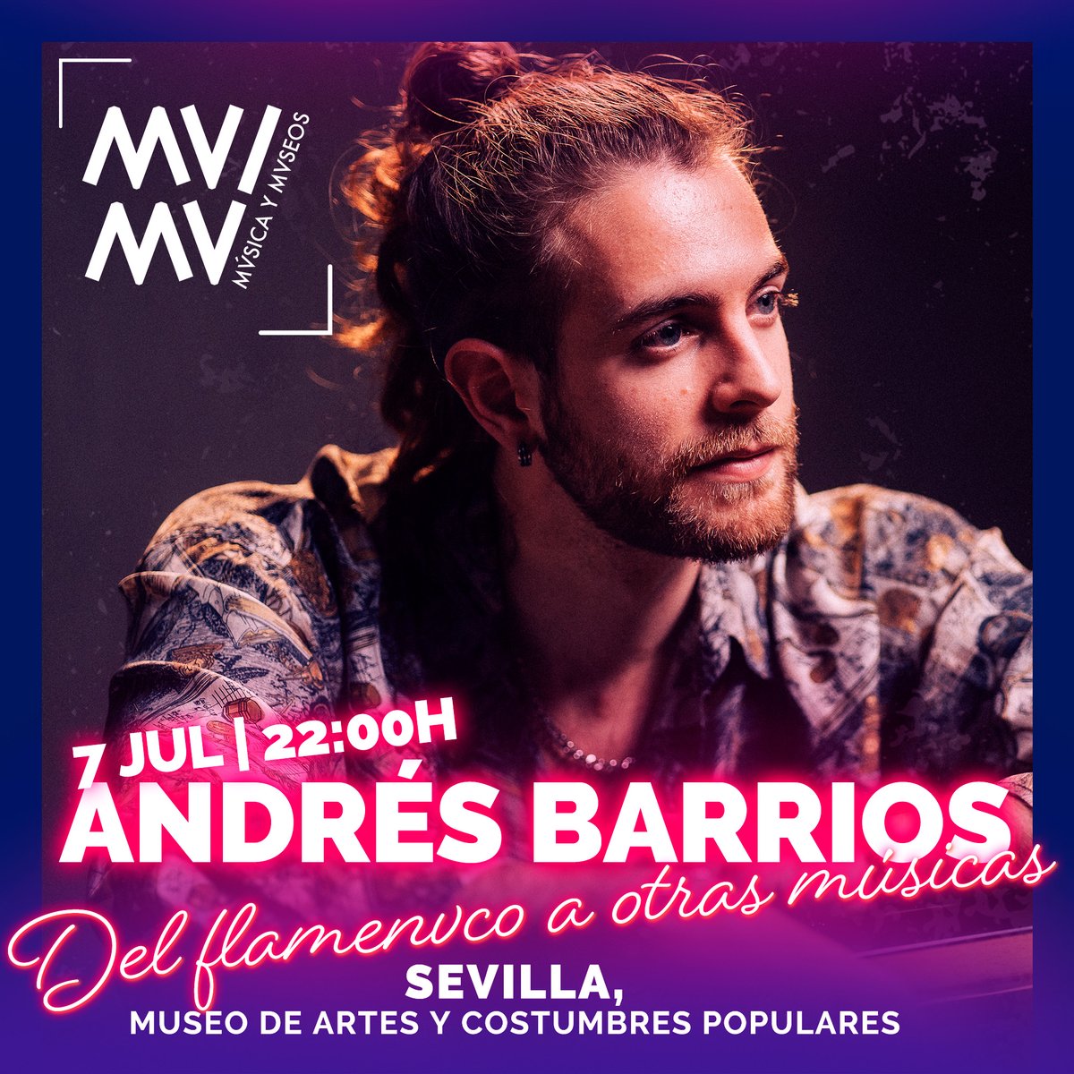 Música y Museos #MUMU en el  Artes y Costumbres Populares de Sevilla nos sorprende hoy con <a href="/Andres__Barrios/">Andrés Barrios</a> 'Del flamenco a otras músicas'. Un viaje por el mundo, en un barco #flamenco. ¿Te vienes?

Venta de entradas online
🎟   mumu.sacatuentrada.es/es/entradas/an…

<a href="/CulturaAND/">Cultura Junta de Andalucía</a> <a href="/SevillaOcio/">OnSevilla - Ocio en Sevilla</a>