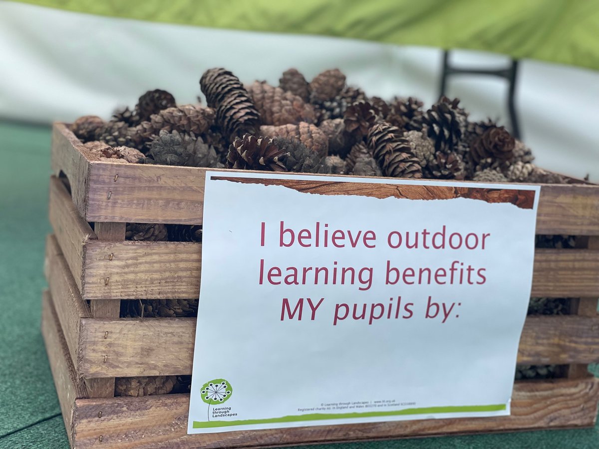 What do you think is the greatest benefit of #outdoorlearning? Come and visit our stand in the Sustainability Summer Fete at #EducationFest and play "Pitch a Pinecone" to place your vote!