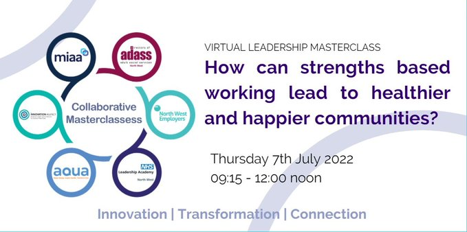 nhsnwla's tweet photo. Today we're holding the next masterclass in our #CollaborativeNW series. We are joined by @BromfordLab to hear more about strengths based working. Follow #CollaborativeNW for insights from the session! https://t.co/FDRALODhP3