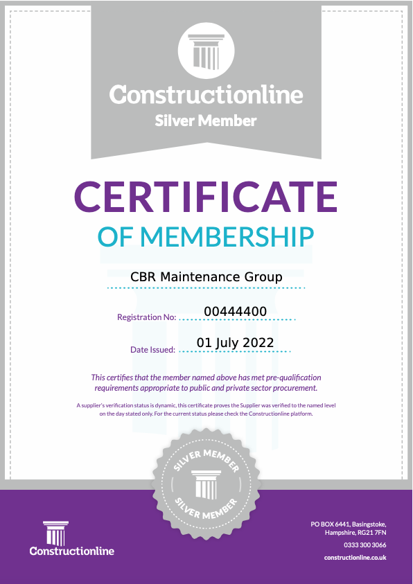 CBRGroup's tweet photo. CBR Maintenance Group are proud to be accredited a Silver Membership from Constructionline. ✅

#cbrmaintenance #maintenancefacilitiesscotland #constructionlinesilver https://t.co/hB945pvk3Y