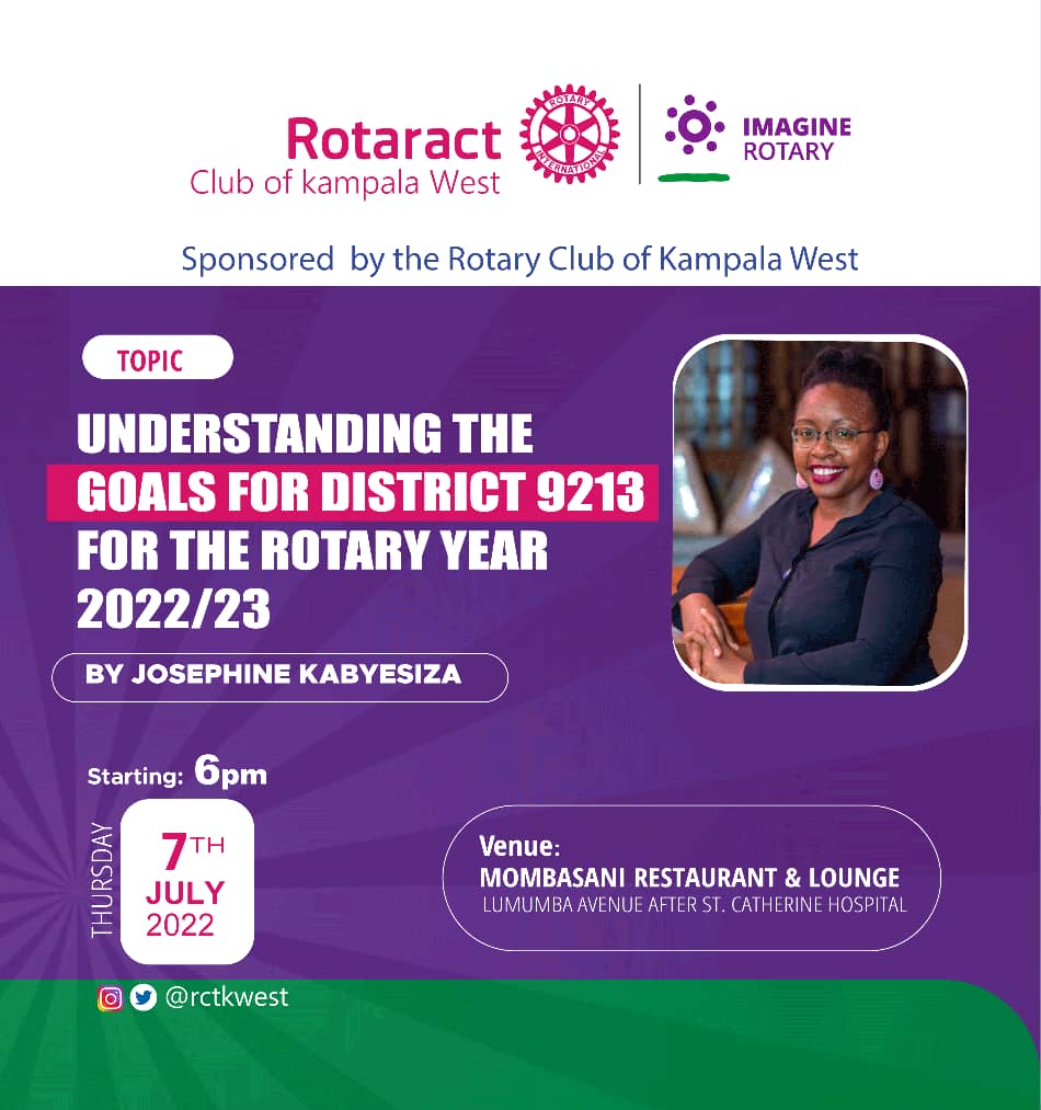 Rotaract Club of Kampala West (@rctkwest) on Twitter photo Rotaract kla west today hosts <a href="/jojokaby/">Jojo</a> to shade more light about the new rotary year goals for <a href="/RotaractD9213/">Rotaract District 9213</a> in the pioneer fellowship of the imagine rotary year.
<a href="/SarahOwembabazi/">Sarah Owembabazi 🇺🇬</a>
<a href="/Morgan_mukiga/">Morgan</a> Rotaract kla west today hosts <a href="/jojokaby/">Jojo</a> to shade more light about the new rotary year goals for <a href="/RotaractD9213/">Rotaract District 9213</a> in the pioneer fellowship of the imagine rotary year.
<a href="/SarahOwembabazi/">Sarah Owembabazi 🇺🇬</a>
<a href="/Morgan_mukiga/">Morgan</a>