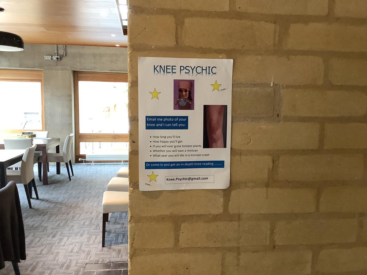 Only at the Playful Learning conference #playlearn202122. @FrankieCornwall @mcoombeboxall these posters seem to follow me around. Apparently there are 6. #kneepsychic
