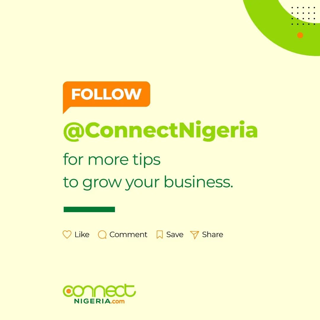 ConnectNigeria's tweet photo. - Give them a call to action
Let them know what to do with the information you shared with them.

Like, Comment, Share!

Follow @ConnectNigeria for more tips to grow your business.

#networking #networkingbusiness #networkingevents #socialnetworking #networkingbiz https://t.co/pHMPgxcuzf