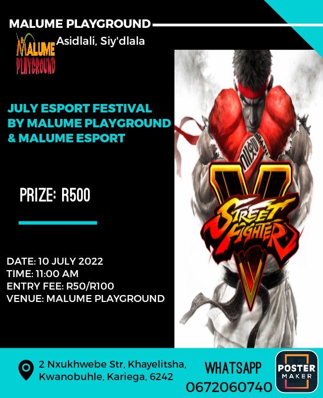 Since in 2019 when we started esports competitions we've been playing FIFA and now we introduce to you our second competitive title; Street Fighter V

#JulyEsportFestival