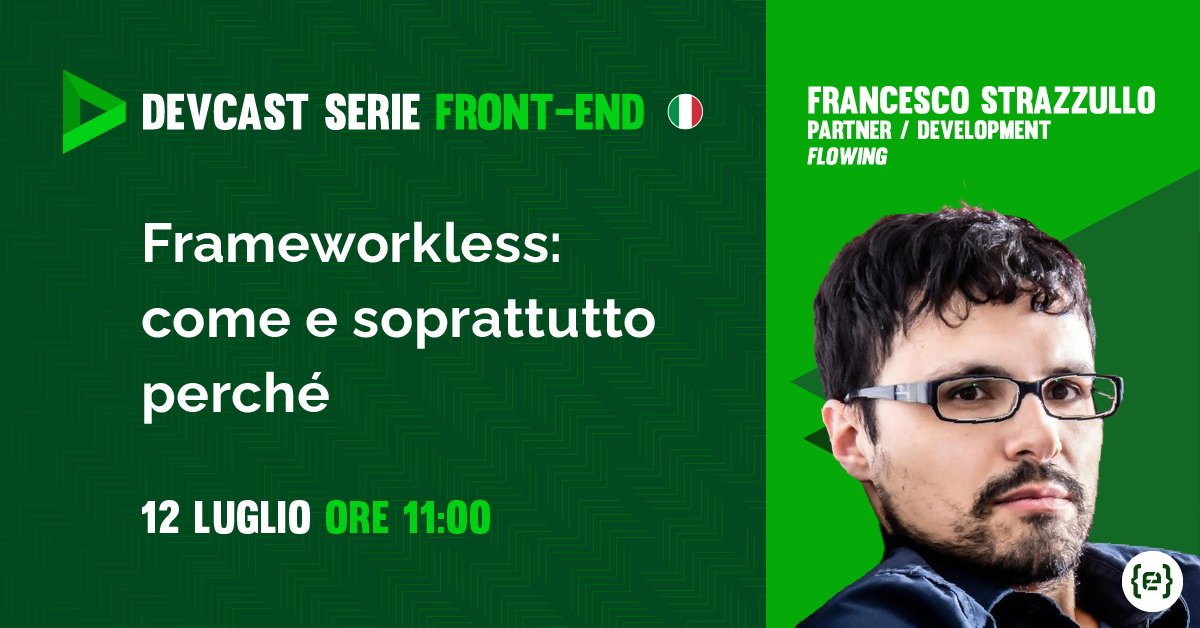 CodemotionIT's tweet image. 📢 Storie vere di sviluppo #frameworkless, con esempi tratti da progetti reali! Scopri perché questo approccio ha perfettamente senso in alcuni contesti. Il 12 luglio non perdere il #DevCast con @TheStrazz86. Registrati subito 👉
live.codemotion.com/devcast/svilup…
🎙️ MC @apomic80