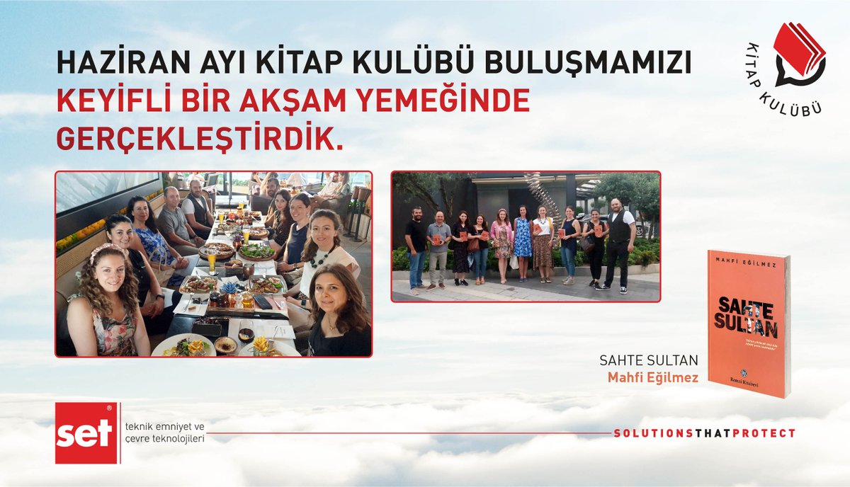 SetTeknik's tweet photo. Haziran ayı Kitap Kulübü buluşmamızı keyifli bir akşam yemeğinde gerçekleştirdik.
 
Bu ay Mahfi Eğilmez’in yazdığı “Sahte Sultan” isimli kitaba yer verdik.
Katılım gösteren kitap kulübü üyelerimize teşekkür ederiz.
 
#KitapKulübü #MahfiEğilmez #SahteSultan https://t.co/BdnfmfHsFs