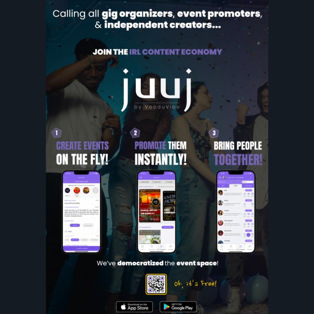 NorthernFW's tweet photo. Calling all content creators and influencers, access the irl content creator economy by using juuj to power, promote and monetise your own irl events and communities.

Don’t miss out and join the movement!

Download now https://t.co/k2aUdl6OZk 

#juuj #networking #nfw #fashion https://t.co/CxVPgpJ1dp