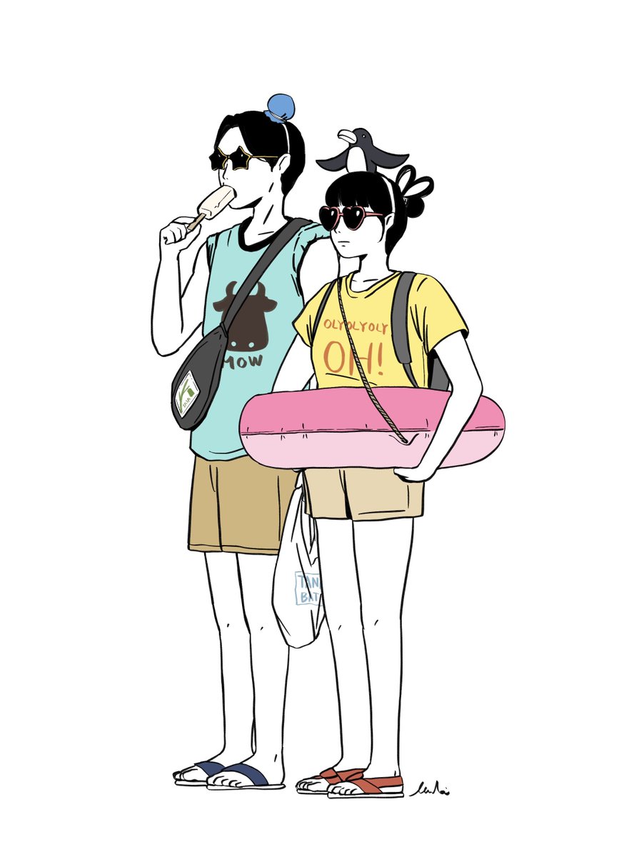 sandals food shirt bag shorts popsicle sunglasses  illustration images