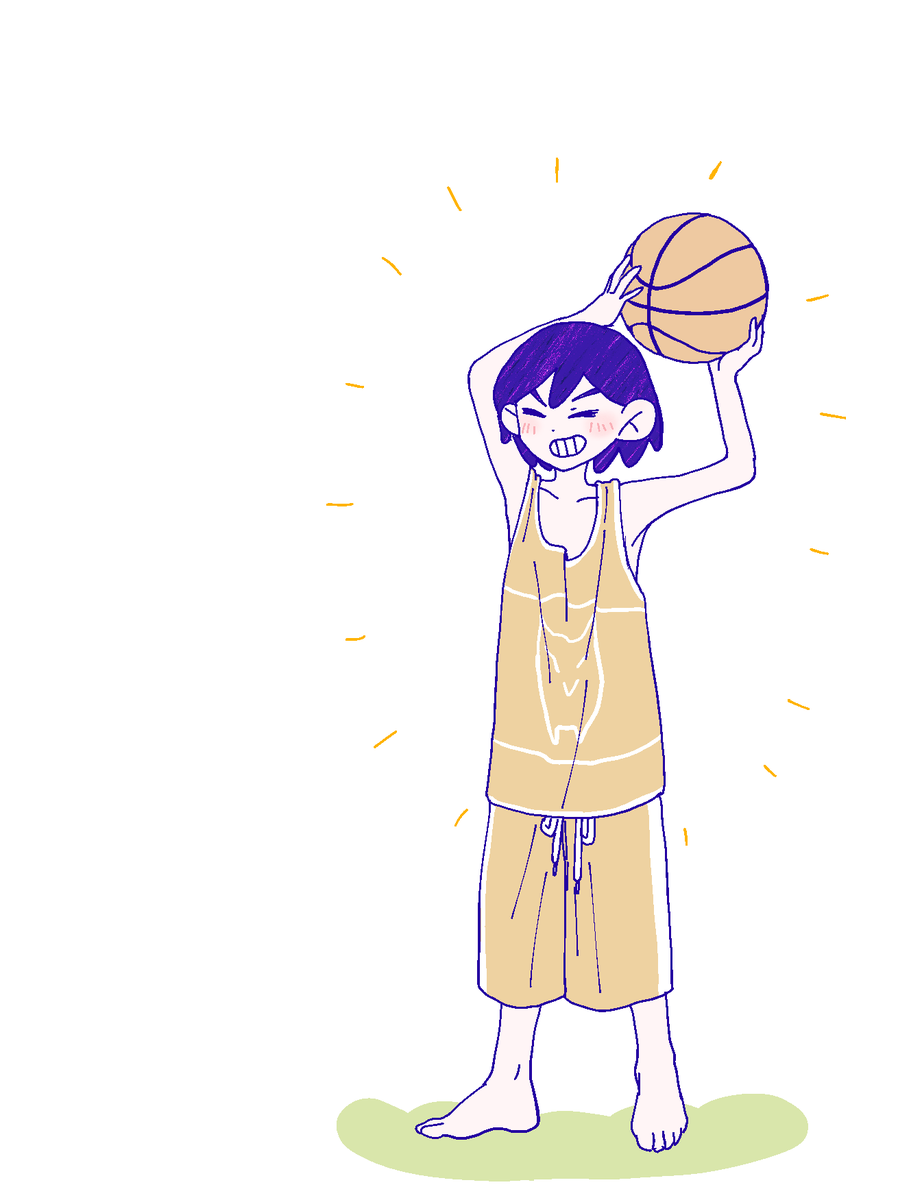 basketball 1boy smile closed eyes solo barefoot male focus  illustration images
