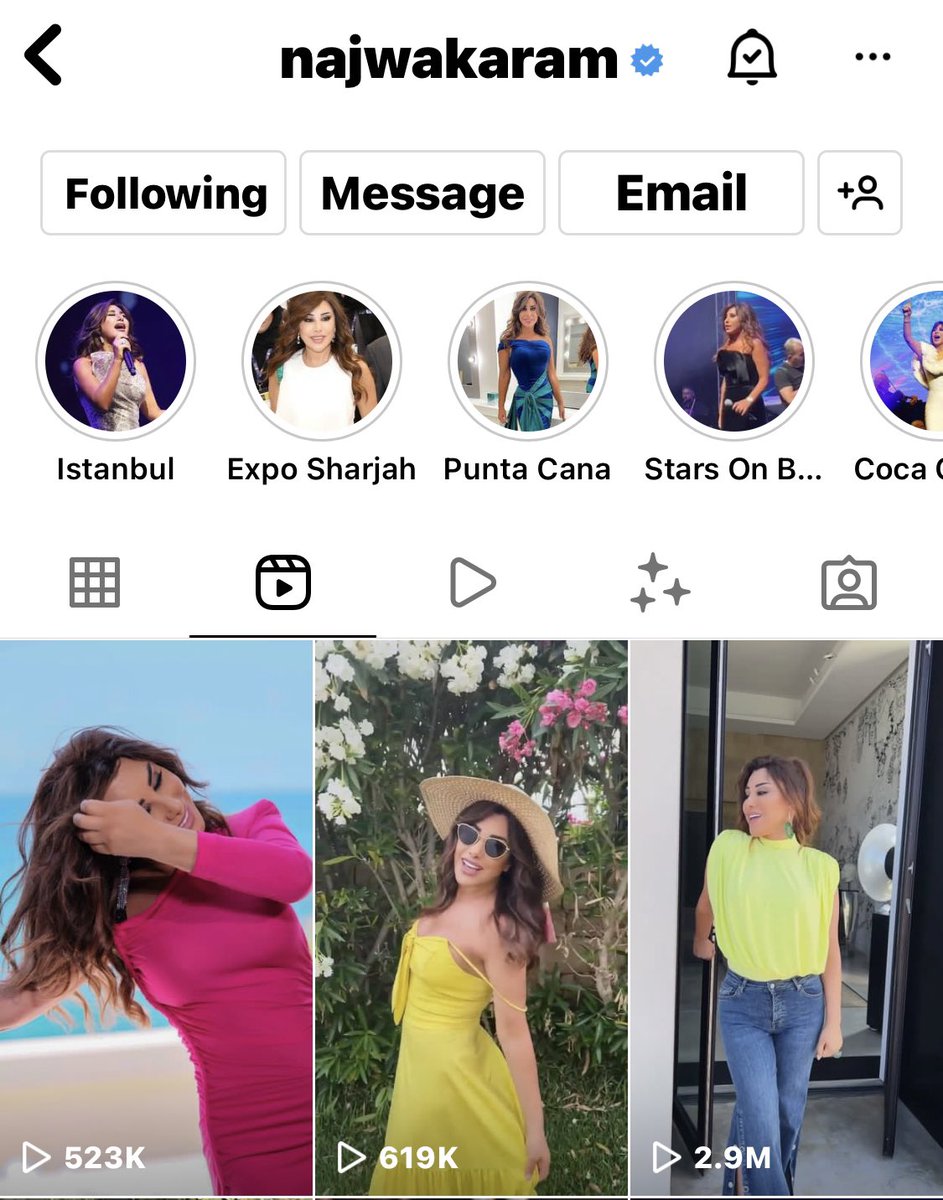 wafanko's tweet image. تقريبا ١٥٠٠ فيديو استخدموا اغنية شمس الاغنية العربية نجوى كرم حلوة الدنيي خلال عشر ايام من صدورها على حساباتها في السوشيال ميديا @najwakaram الف مبروك وتقريبا مشاهدات تخطت ٧ مليون مشاهدة  فقط على حساباتها الشخصية 😎 #نجوى_كرم_حلوة_الدّنيي