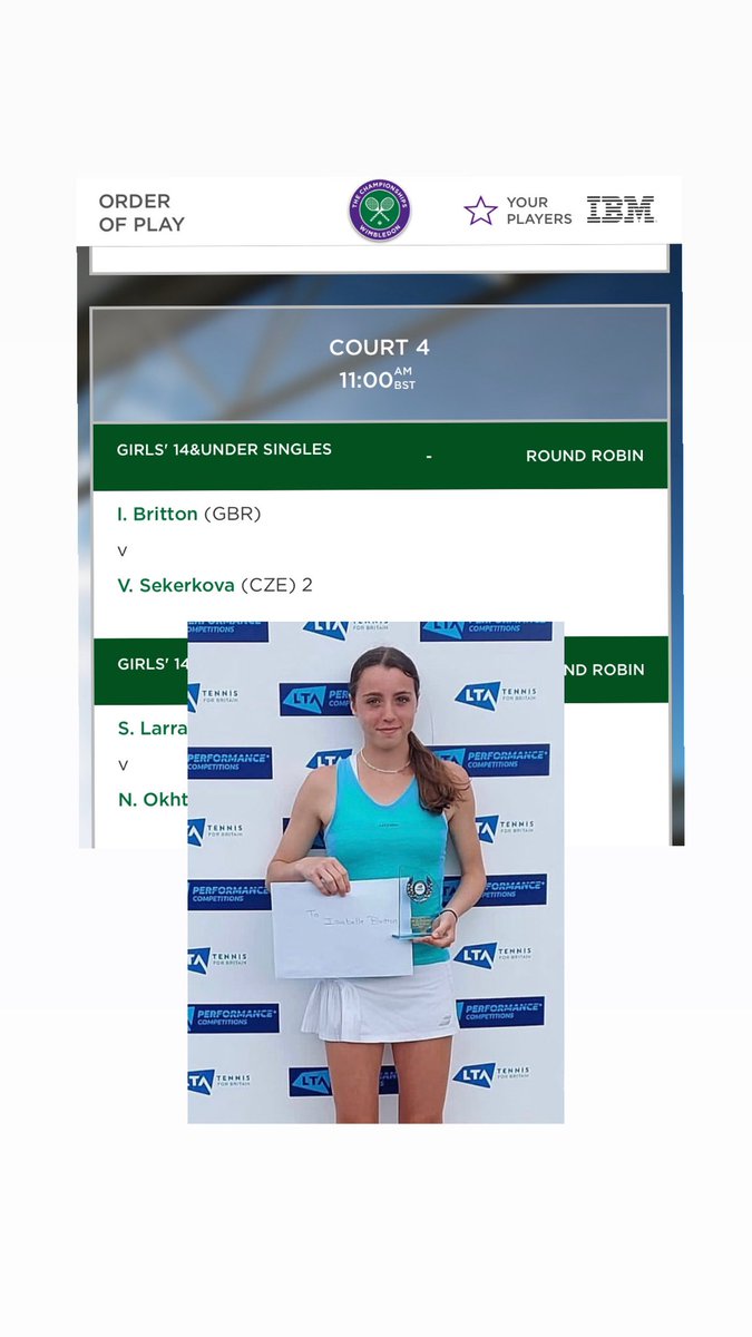 Izzie plays Wimbledon today!
She’ll compete against some of the best young tennis players from all over the world. 💪🏼
What an experience. Cheerleading you on Izzie.🎾🎾🎾