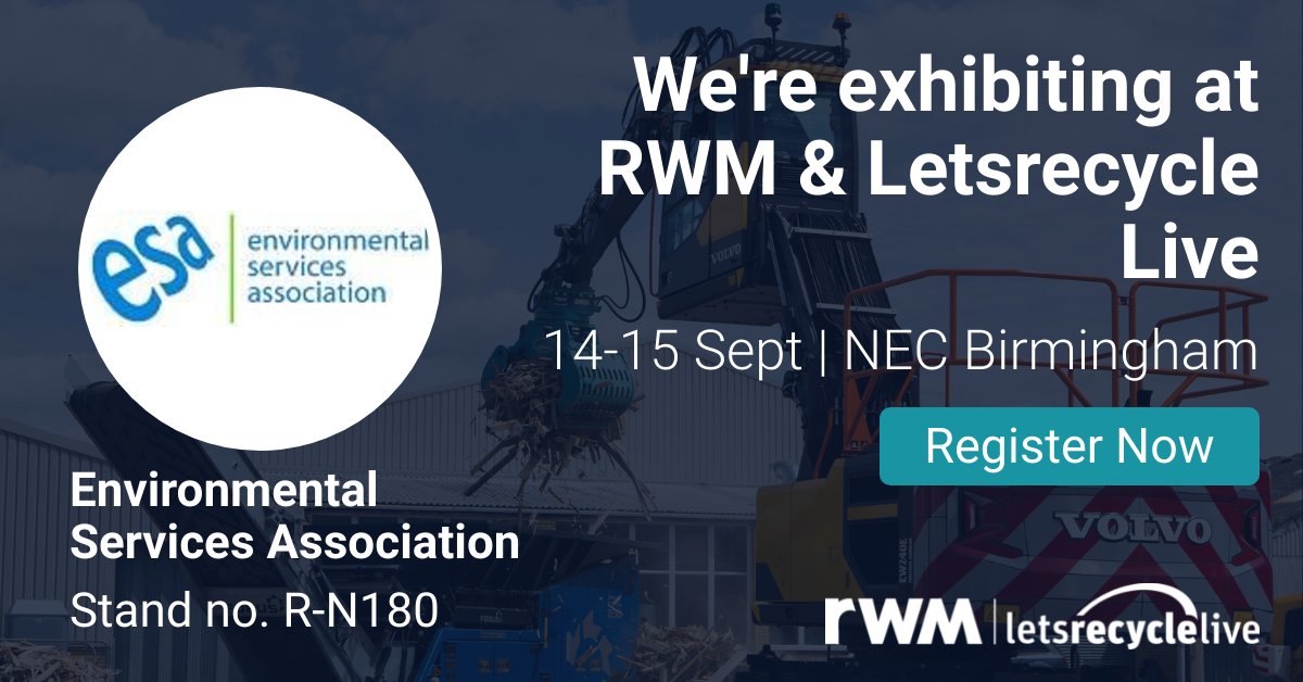 We're exhibiting at @RWM_Exhibition on 14-15 Sept at the NEC, Birmingham. We hope to see as many faces as possible on Stand R-N180, also known as the #ESALounge. If you'd like to arrange to meet a member of the Team, send us a message! More info via invt.io/1txb42nsvow