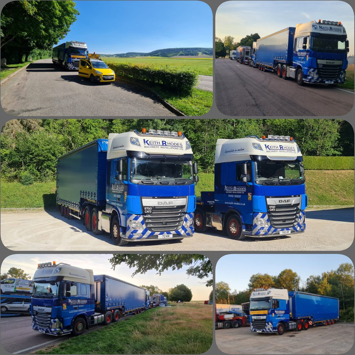KeithRhodesMIL's tweet photo. Some of the Keith Rhodes Team enjoying the glorious French weather recently. 🌞
#KeithRhodesMachineryInstallationsLtd #KeithRhodesTeam #LorryDriving #InternationalTransport #MachineryMovers #IndustrialRemovals #France #EscortVehicle https://t.co/UmwnvpQmFo