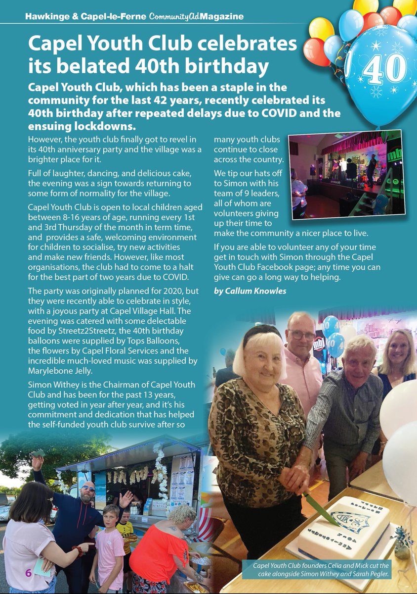 CommunityAd's tweet image. Capel Youth Club has been a staple in the community for the past 42 years!
We caught up with Chairman Simon Withey, to find out a little bit more about the friendly &amp;amp; welcoming club, as well as the evening of much-needed celebrations. 🥳
#youthclub #capelyouth #capelleferne