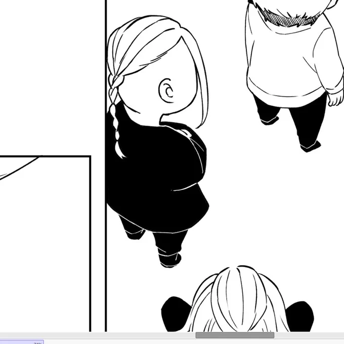 過去の私が線画に直でベタ塗ってるっていう事をやらかしてたので慌てて上から直書きする苦行
それっぽく見えればいいか… 