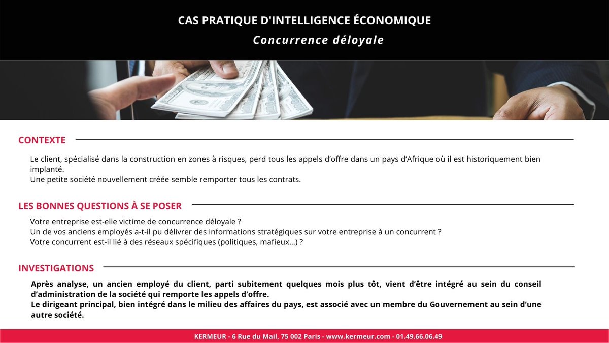 Ker_Meur's tweet photo. Vous pensez être victimes de concurrence déloyale ?

@Ker_Meur réalise des due diligence pour vous aider identifier les mécanismes et les preuves du comportement fautif.

#Kermeur #Intelligenceéconomique #Businessintelligence #Duediligence #Concurrence #Déloyale https://t.co/f1bETD4RXN