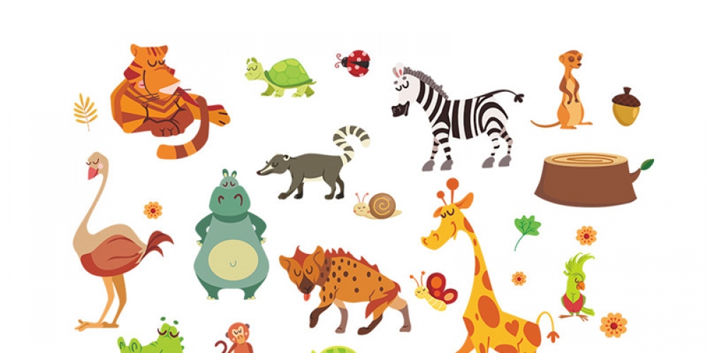 #children Jungle Animals Wall Stickers for Kids Rooms Safari Nursery Rooms Baby Home Decor Poster Monkey Elephant Horse Wall Decals bouncydino.com/jungle-animals…