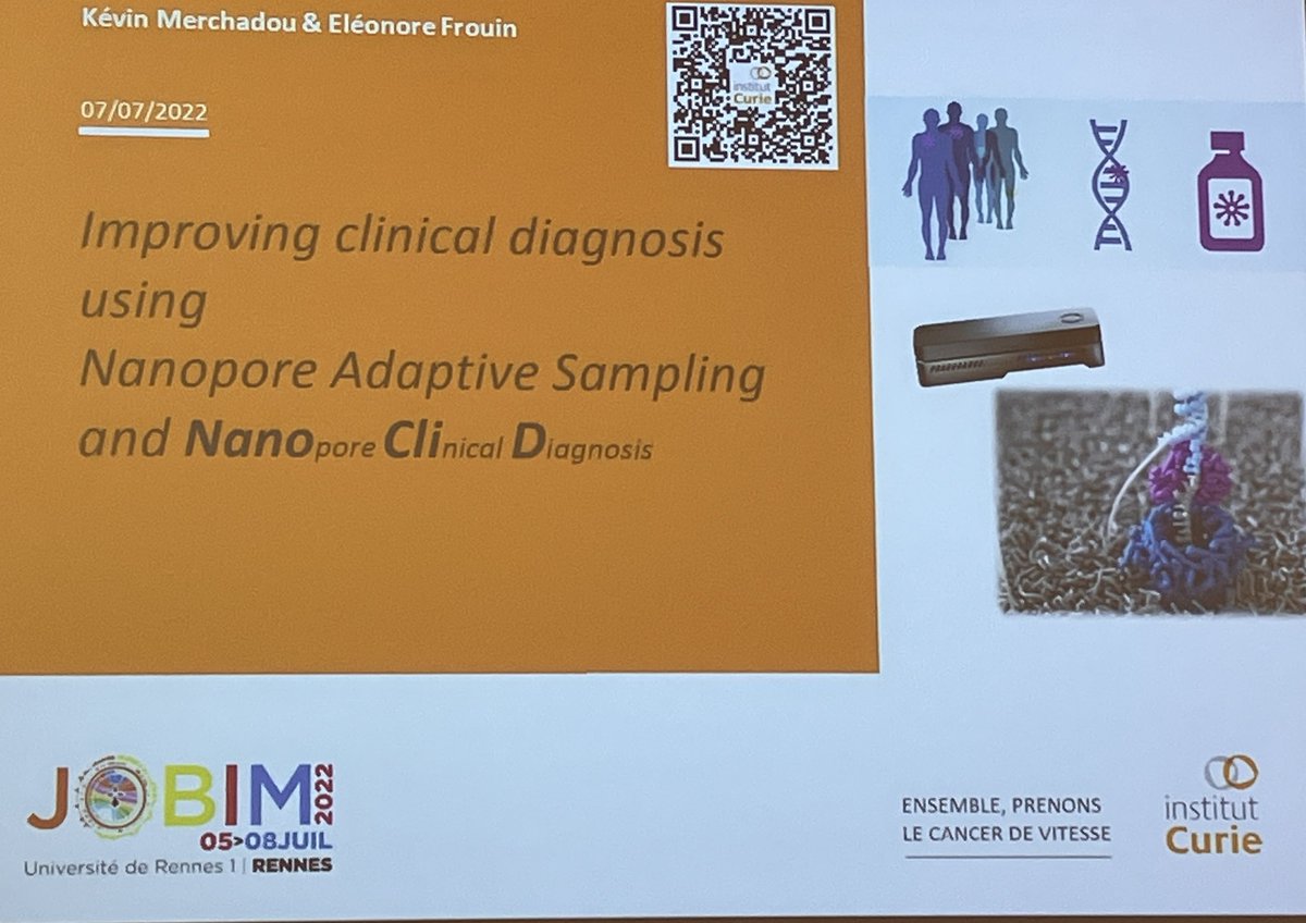 FrancoisBerdou's tweet photo. Eleonore Frouin presenting @nanopore at @jobim2022 
cancer structural variations exploration with adaptive sampling https://t.co/cN3G435szo