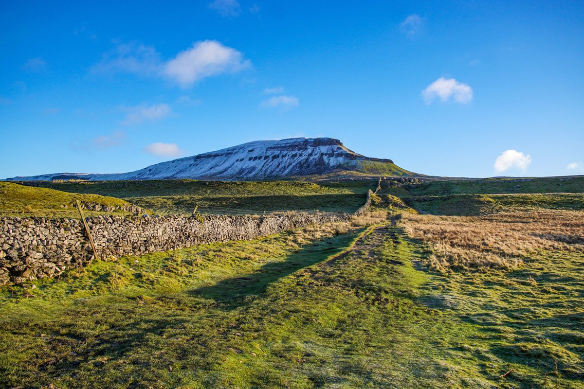 Yorkshire Three Peaks.
Thousands of people come to the Dales to conquer Pen-y-ghent, Ingleborough and Whernside in one go.  We'd suggest doing one at a time ... and making the most of each of them. See:
yorkshiredales.org.uk/things-to-do/g… #walking #YorkshireDales #3peaks