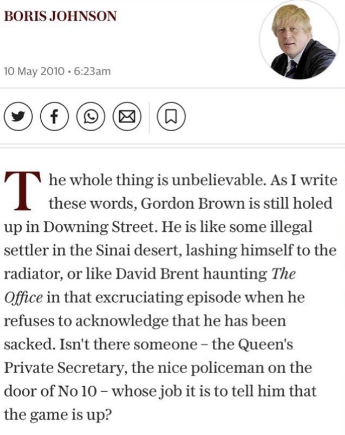 oxfordstandardx's tweet photo. 📰 | Boris Johnson on Gordon Brown in 2010, for the Telegraph https://t.co/6pNibfthNf