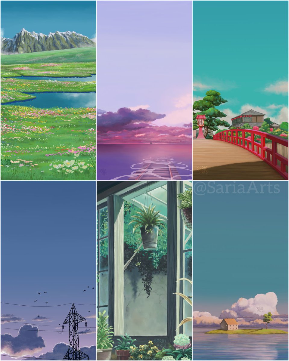 My 6 Studio Ghibli sceneries ✨️ 
(so far?)