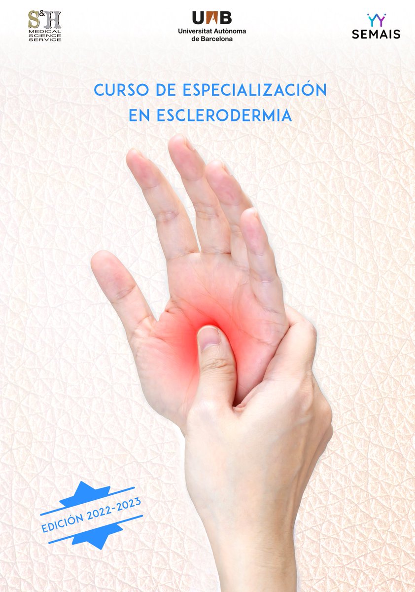 S&H Formación (@syhformacion) on Twitter photo 📣¿Ya estás inscrit@ en el #Curso de Especialización #Esclerodermia? Abiertas las inscripciones hasta el 8 de septiembre. ¡Se están completando las plazas por orden de inscripción! Más info 📩 en shformacion.es
<a href="/SociedadSEMAIS/">Sociedad SEMAIS</a>
<a href="/UABBarcelona/">Universitat Autònoma de Barcelona</a> 📣¿Ya estás inscrit@ en el #Curso de Especialización #Esclerodermia? Abiertas las inscripciones hasta el 8 de septiembre. ¡Se están completando las plazas por orden de inscripción! Más info 📩 en shformacion.es
<a href="/SociedadSEMAIS/">Sociedad SEMAIS</a>
<a href="/UABBarcelona/">Universitat Autònoma de Barcelona</a>