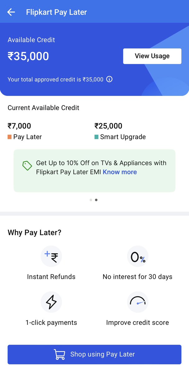 CLOSE MY FLIPKART PAY LATER OPTION RIGHT NOW.
Because of Flipkart and IDFC Bank
Mistake My CIBIL Score Is Down.
It shows I am having 35000₹ personal
loan from IDFC bank and flipkart.
By the way check this,and make it
clear ASAP.<a href="/flipkartsupport/">FlipkartSupport</a> <a href="/Flipkart/">Flipkart</a> <a href="/IDFCFIRSTBank/">IDFC FIRST Bank</a>