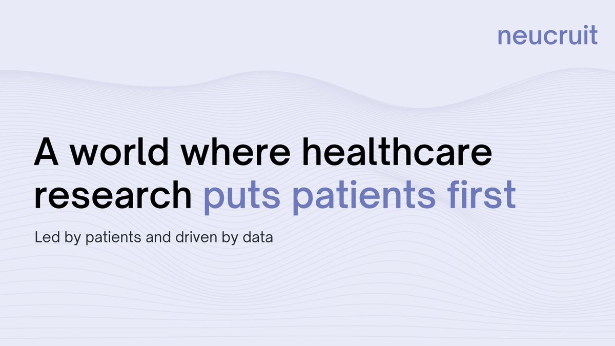 Patient recruitment can set a trial up for success or failure. 💊

We believe in a world where #healthcare research puts patients first. Clinical trial recruitment – led by patients and driven by data.➡️ neucruit.com