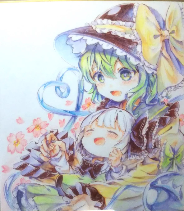 ご依頼で描かせていただいた色紙です!
こちらは水彩色鉛筆で描きました! 