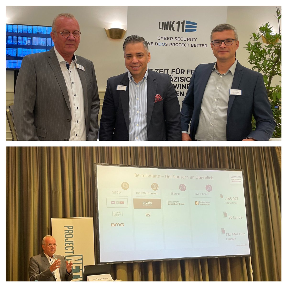 Vielen Dank an Jochen Weper von @arvatosystems (<a href="/Bertelsmann_DE/">Bertelsmann_DE</a>) für den spannenden Anwendervortrag auf dem heutigen IT-#Strategiegipfel in #Berlin! Zufriedene Kunden sind das beste Feedback und zugleich Ansporn, nicht nachzulassen. #DDoS #CISO #CIO #CyberSecurity #DSGVO