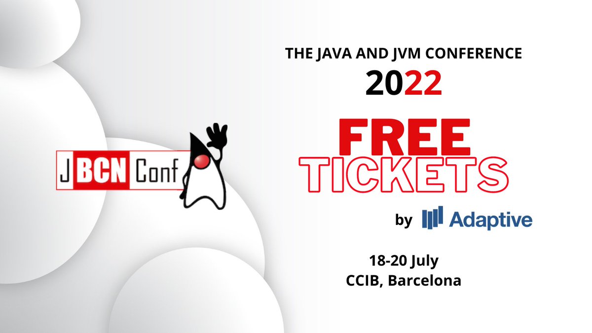 WeAreAdaptive's tweet photo. 📢 Call for all the #Java lovers! Did you not get one of the tickets for the @jbcnconf starting on July 18th in #Barcelona? We are raffling 3! 🎫
To enter the #raffle:
1️⃣ Retweet,
2️⃣ Follow us,
3️⃣ Come back on Friday 15th at noon to find out the winners! https://t.co/sChyYGUcRu