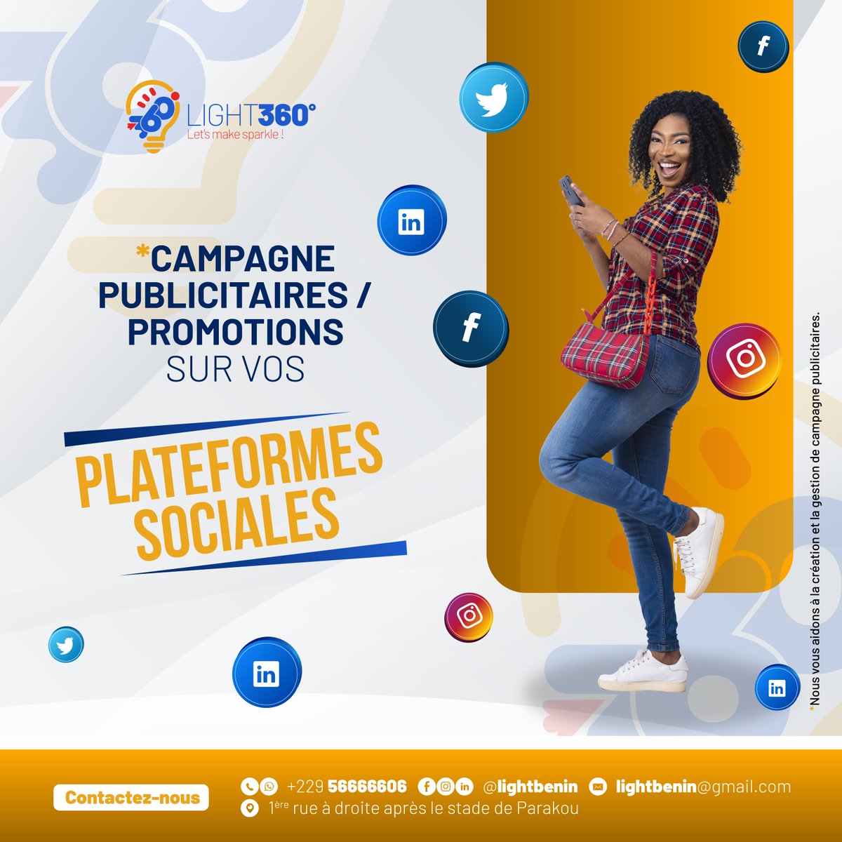 lightbenin's tweet photo. C’est les vacances, c’est le meilleur moment pour les offres et opportunités. 
Lancer des campagnes publicitaires ou promotions pour vous faire connaître encore plus. 
Comment le faire ?
Contactez-nous au 56666606
#LightInnovation
#Light360
#LightLab
#LightCreative https://t.co/ozv21jhTEE