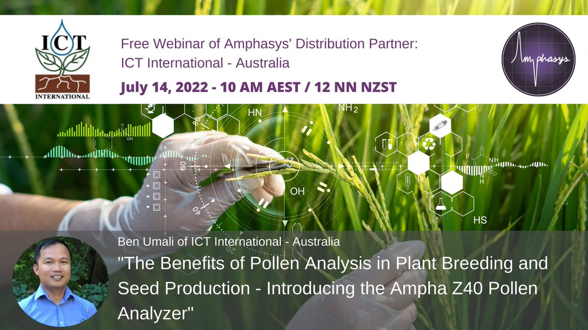 ICT International - Our distribution partner in Australia is organizing a free webinar on the benefits of #PollenAnalysis in #plantbreeding and #seedproduction.

Please use the following link to register: lnkd.in/egjRV-9N

#PollenViability #Agtech
