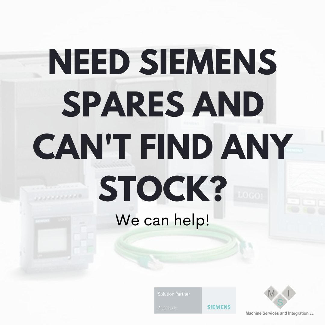 Do you need Siemens spares and can't find any stock?  Give us a call and let's see how we can help you on:
📞 (011) 894-79
#msicnc #siemens #johannesburg #fmcg #spares #southafrica #loadshedding #SAPS #nationalshutdown #gauteng