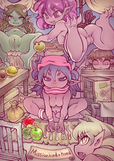 集合絵はいつもメスしか描いてないけど別にオスが存在しない世界…というわけではないんだ… 