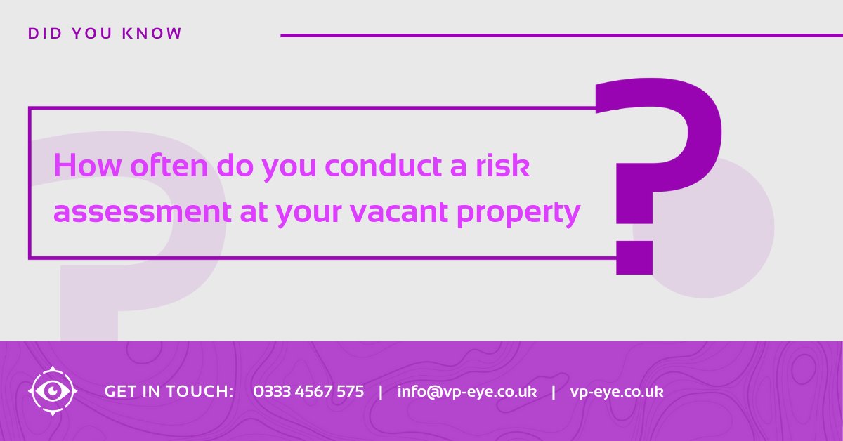 vpeye1's tweet photo. We recommend running a quarterly risk assessment to analyse or review any new or developing threats to your #vacantproperty ✅

To discuss outsourcing your #security, or gain a further idea of what this will look like, get in touch today: https://t.co/qhGBbnu7ls

#securityservice https://t.co/HN74pcRfrT