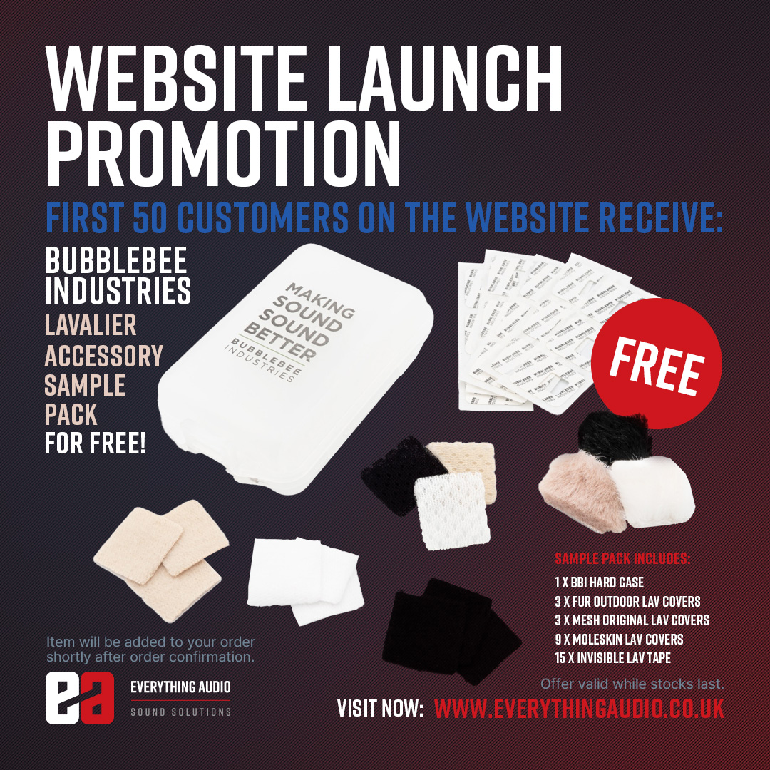 EAelstree's tweet photo. To celebrate the launch of our new website, we're giving away a free @Bubblebee_Ind #lavmic case with Invisible Lav Cover samples to the first 50 customers who order (£125+) through our website! 🎁
https://t.co/zwsuxViDhN
#everythingaudioelstree #theaudiosweetshop #filmsound https://t.co/jd7QHnkemt