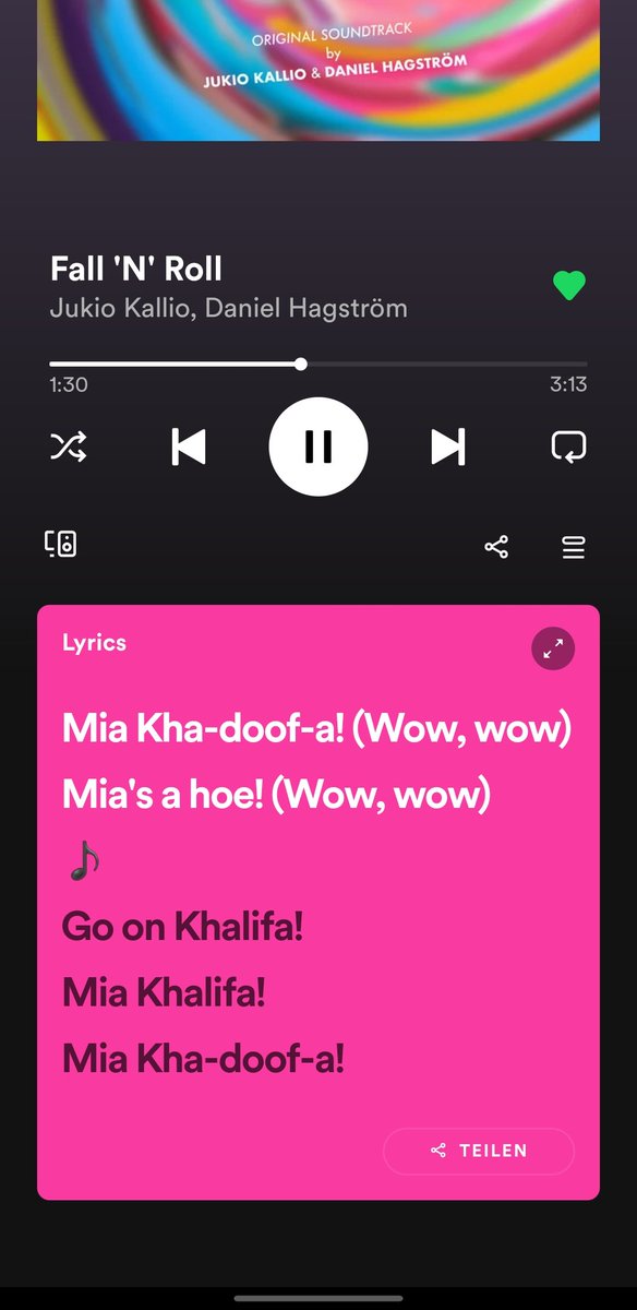 liteomaryt's tweet photo. Someone please fix the Lyrics on Spotify 🥲 @FallGuysGame @Mediatonic @jukiokallio
#wtf #FallGuys #FallGuysFreeForAll #Spotify #SpotifyLyrics #SpotifyBug #Lmao https://t.co/rjjgCXizPp
