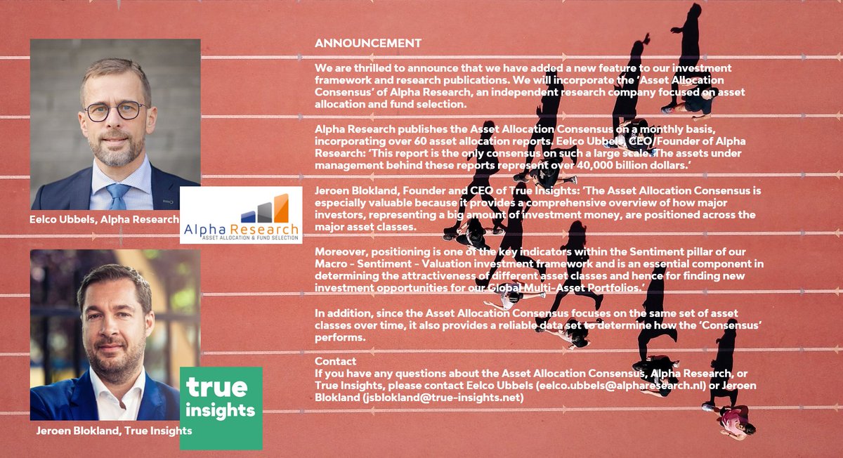I am thrilled to announce that @true_insights_  has added a new feature to its investment framework &amp; research publications. We will incorporate the ‘Asset Allocation Consensus’ of <a href="/AlphaResearchNL/">Alpha Research</a>  
Full statement below
Questions? send me a message: jsblokland@true-insights.net