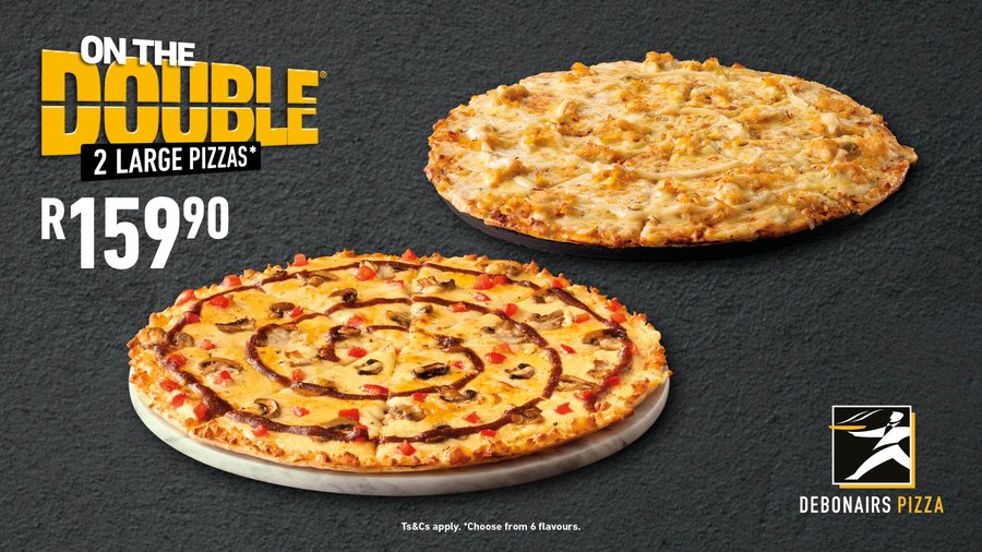 DebonairsPizza's tweet photo. Hi @UmamaBha, we would like to contribute to your next get-together with the girls. How does a R500 activity voucher sound? Congratulations! Please DM us to get your voucher fam. #OnTheDoubleThursdays #LetThePotsRest https://t.co/JSpJek3zfB