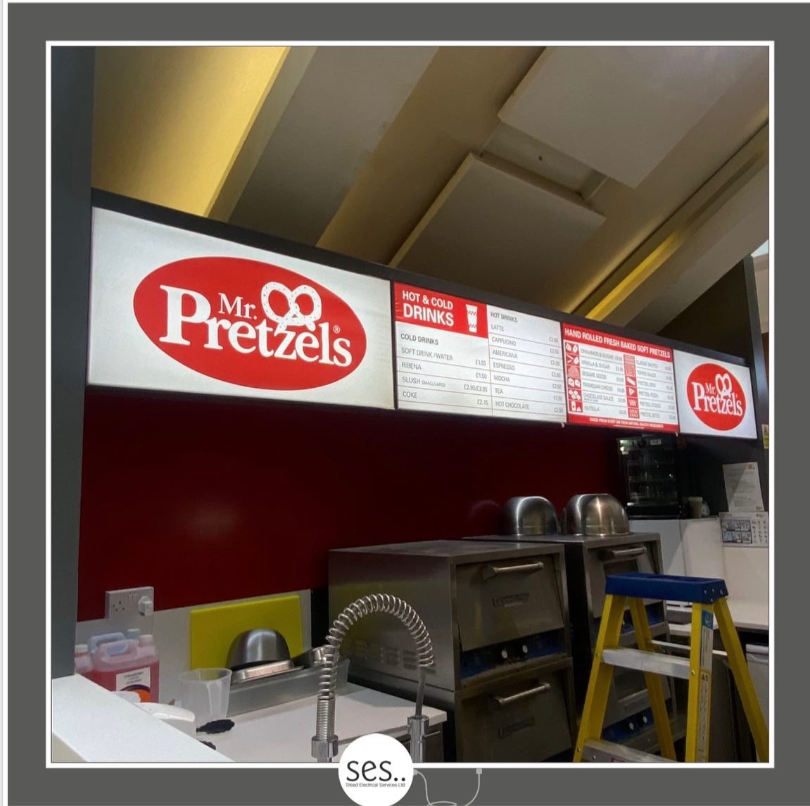 SteadElectrical's tweet photo. The LED signage lights at @MrPretzelsUk in @TweetBluewater are back up and working 💡🥨
Materials supplied by @YESSSElectrical
#electrician #mrpretzel #steadelectrical #yessselectrical #signlighting #led https://t.co/fNdYDRovyf