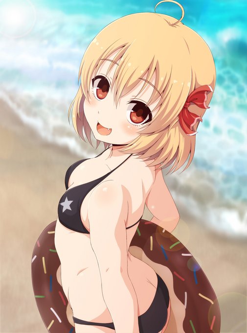 太陽さんさんの中、日焼け止めを塗って海水浴に来たけど
5分も経たずに日光にわからせられるクソザコルーミアちゃん
#東方Project
#毎月七日はルーミアの日 