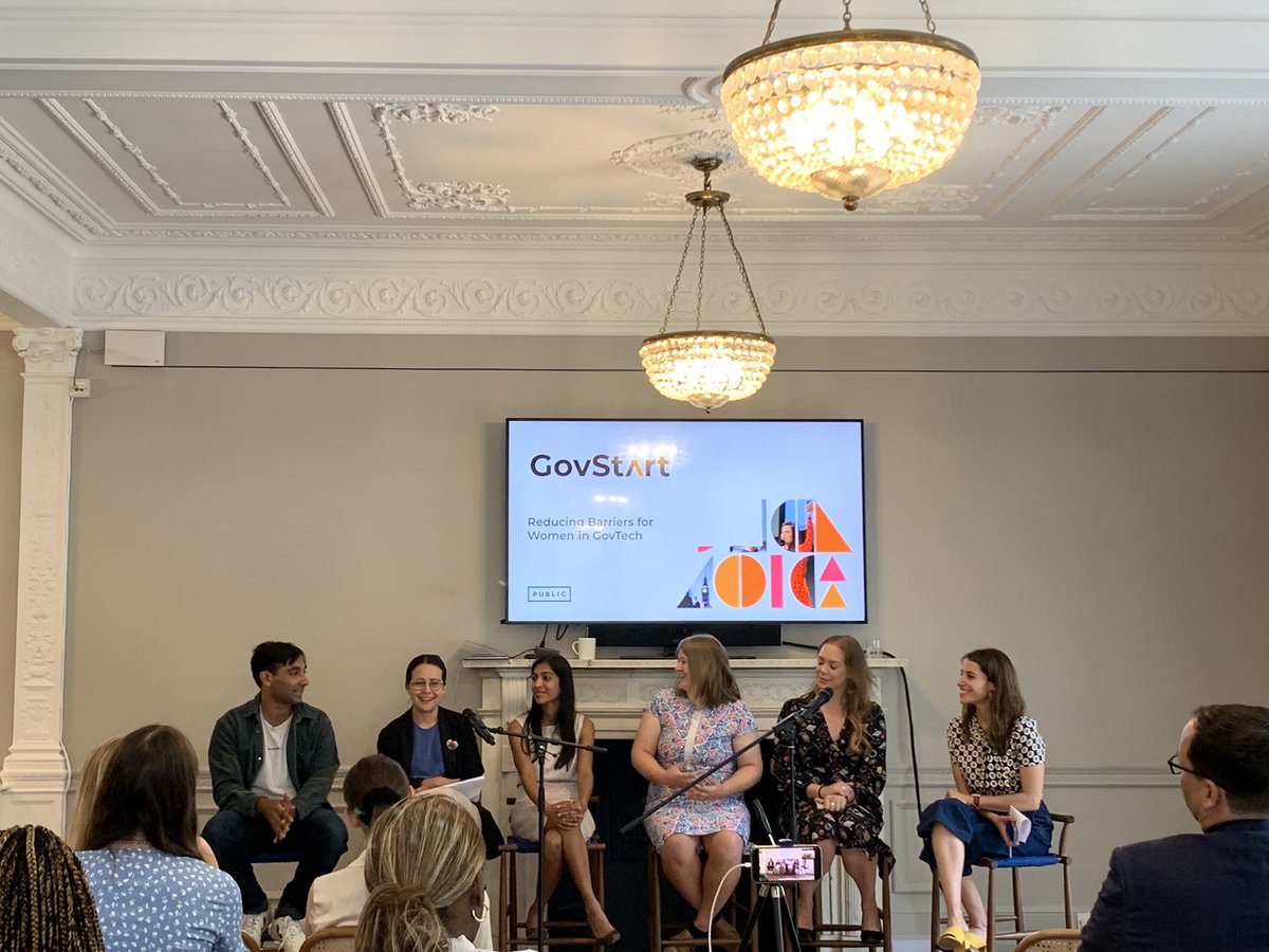 Great insights being shared on reducing barriers to women in #GovTech from language in role descriptions to self advocacy <a href="/PUBLIC_Team/">PUBLIC</a>
