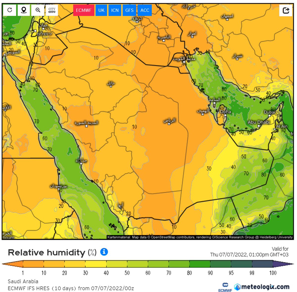 ALMISNID's tweet photo. مفارقات عجيبة
أشد المناطق جفافاً في #السعودية (#الربع_الخالي)
الآن 01:00م يكون أشد المناطق رطوبة،
هكذا تفعل الرياح الموسمية فوق #بحر_العرب عندما يأمرها ربها بأن تتحرك باتجاه الشمال حيث جزيرة العرب، لتعيد المشهد العتيد، والذي مر عليه نحو 7000 سنة عندما كانت أرض العرب مروجا وأنهارا https://t.co/9SdU946hS0