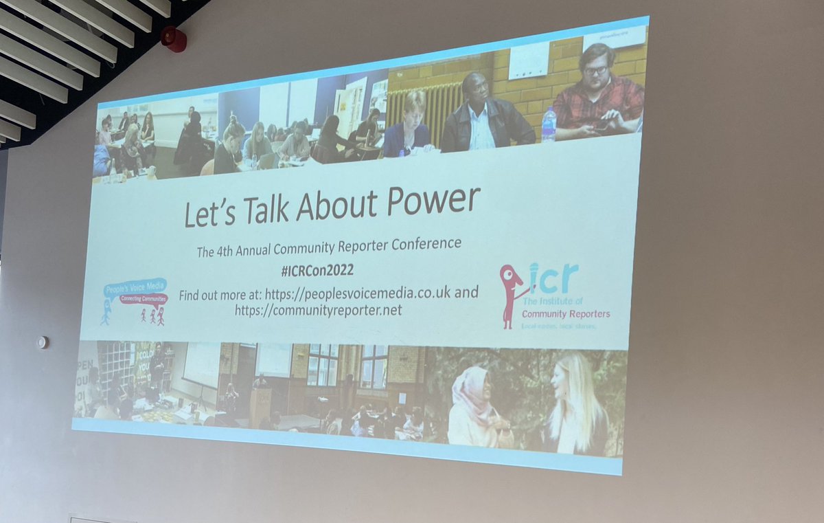 Attending #ICRCon2022 Sories are powerful vehicles that build bridges between people and support common understanding <a href="/peoplesvoice/">People's Voice Media</a> <a href="/commreporter/">Institute of Community Reporters</a> <a href="/arc_nwc/">ARC North West Coast</a> <a href="/UnlockingBirth/">Selina Wallis</a> <a href="/CyberHeroUK/">Cyber Hero</a>
